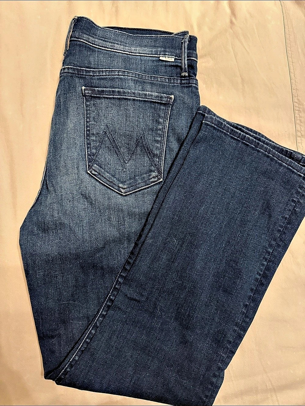 MOTHER The Insider Ankle Straight Leg Jeans Blue Waist 34